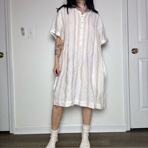 Faherty Gemina Stripe Linen Dress XXL